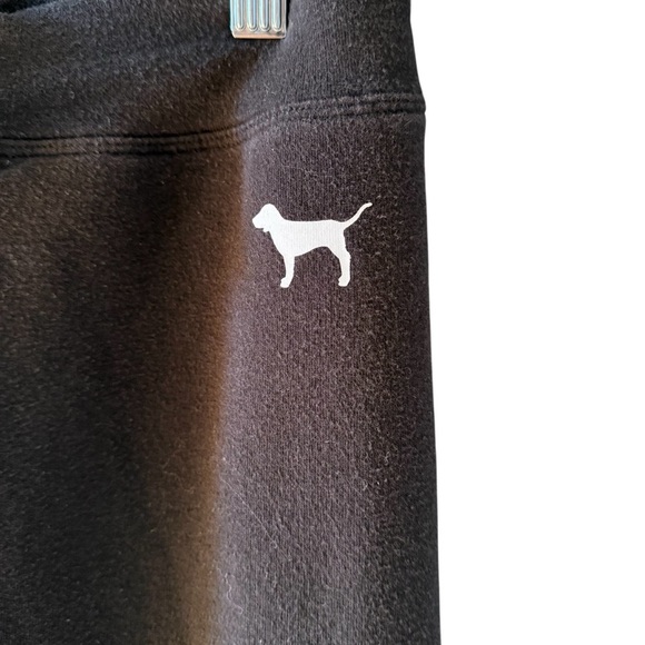 Victoria’s Secret PINK Y2K Lace Up Jogger Sweatpants Dog Logo Black Medium - Picture 3 of 6
